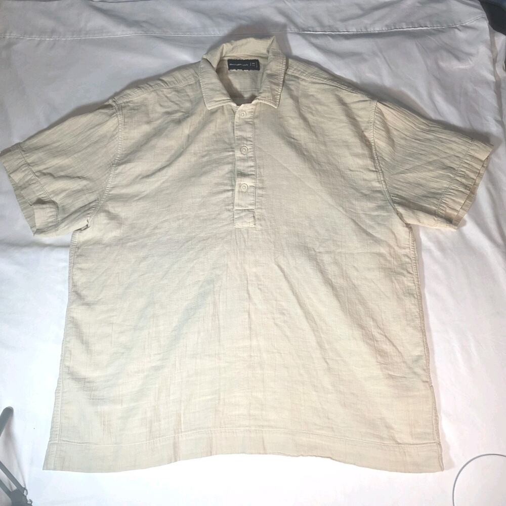 Abercrombie & Fitch Summer Linen-Blend Popover in beige XXL Tall Mens